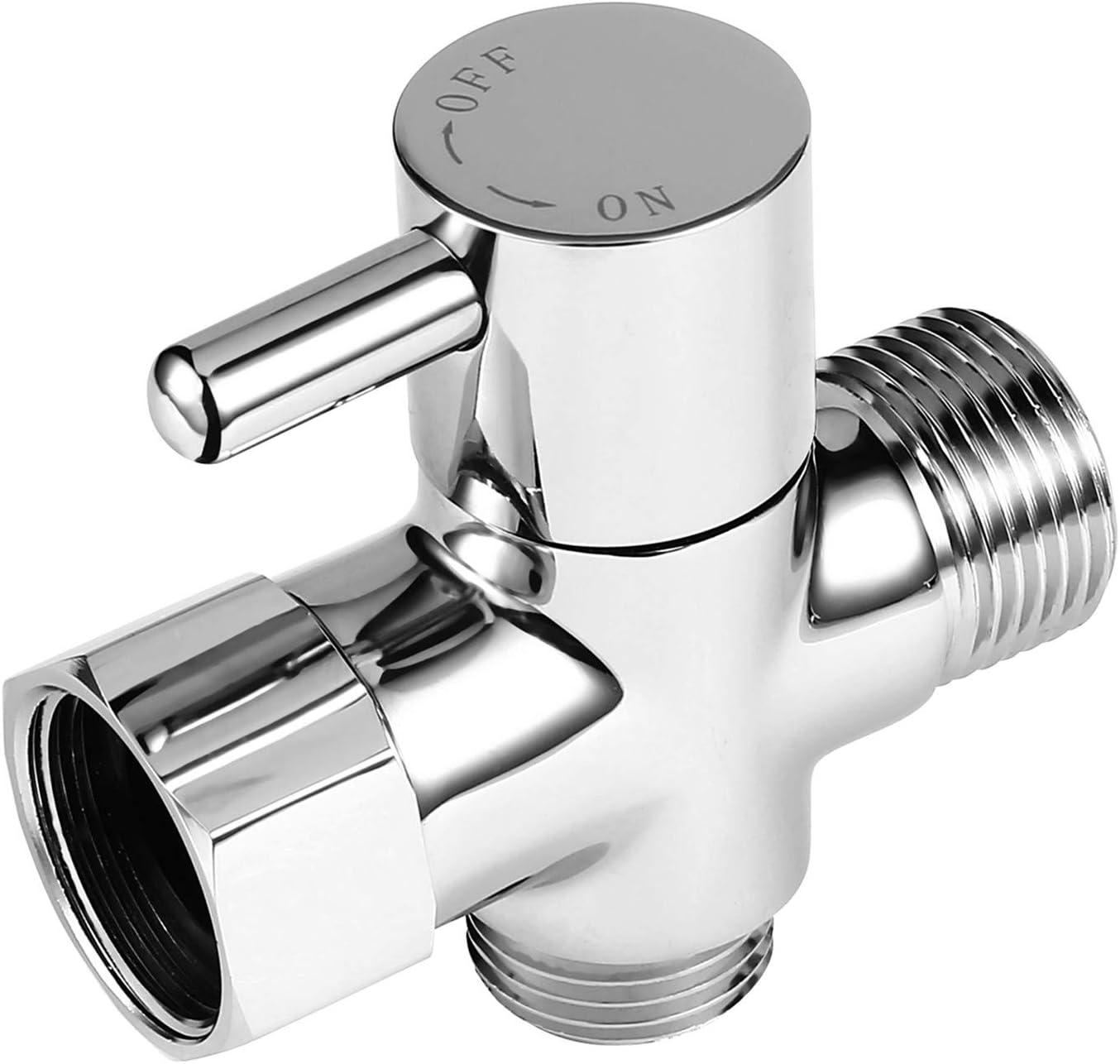 Bidet T Adapter with Shut-off Valve: 3 Way Brass T-valve for Bidet 7/8”X 7/8”X 1/2” - Tee Connector Leakproof Adjust Water Pressure Bidet Toilet Attachment Bathroom Installation