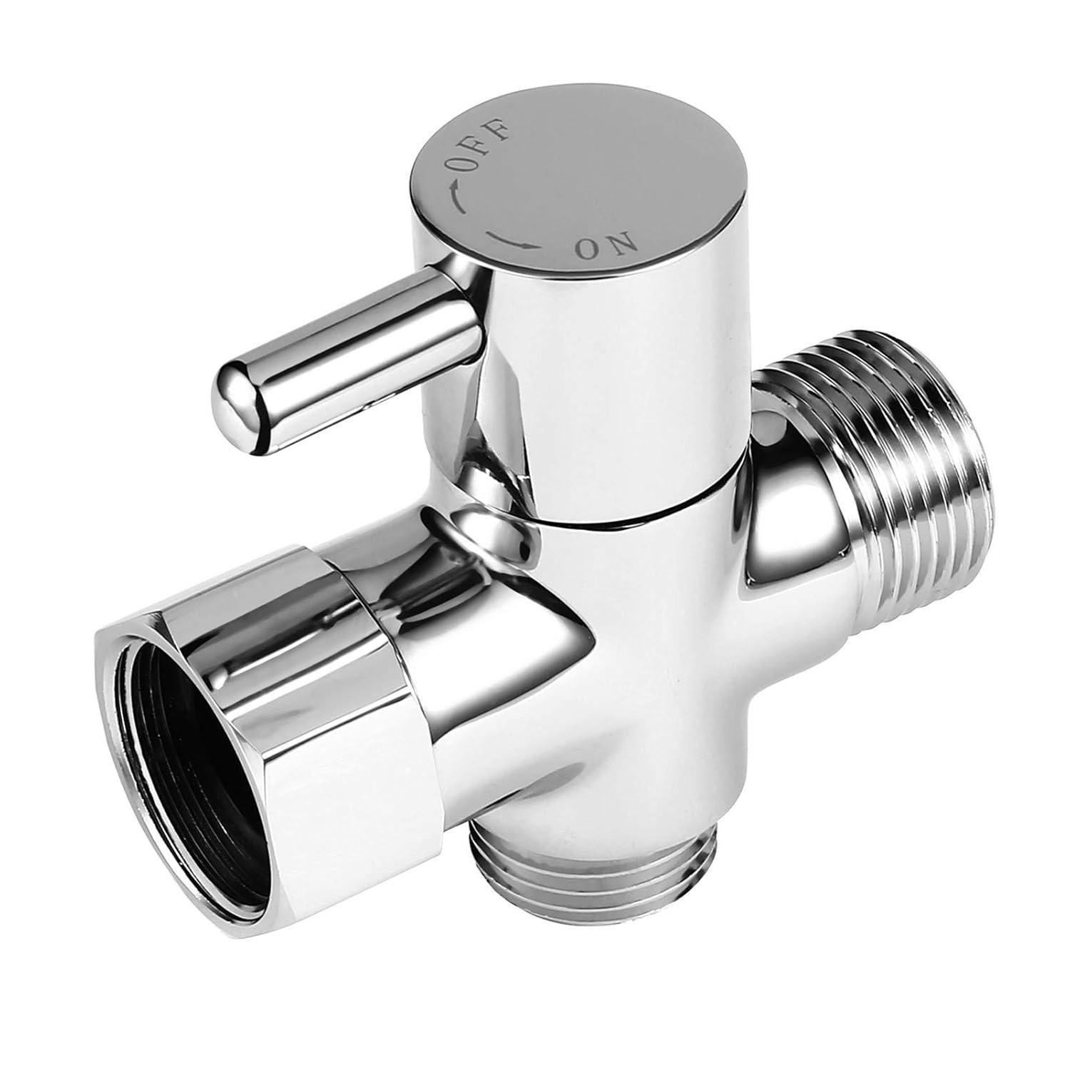 Bidet T Adapter with Shut-off Valve: 3 Way Brass T-valve for Bidet 7/8”X 7/8”X 1/2” - Tee Connector Leakproof Adjust Water Pressure Bidet Toilet Attachment Bathroom Installation