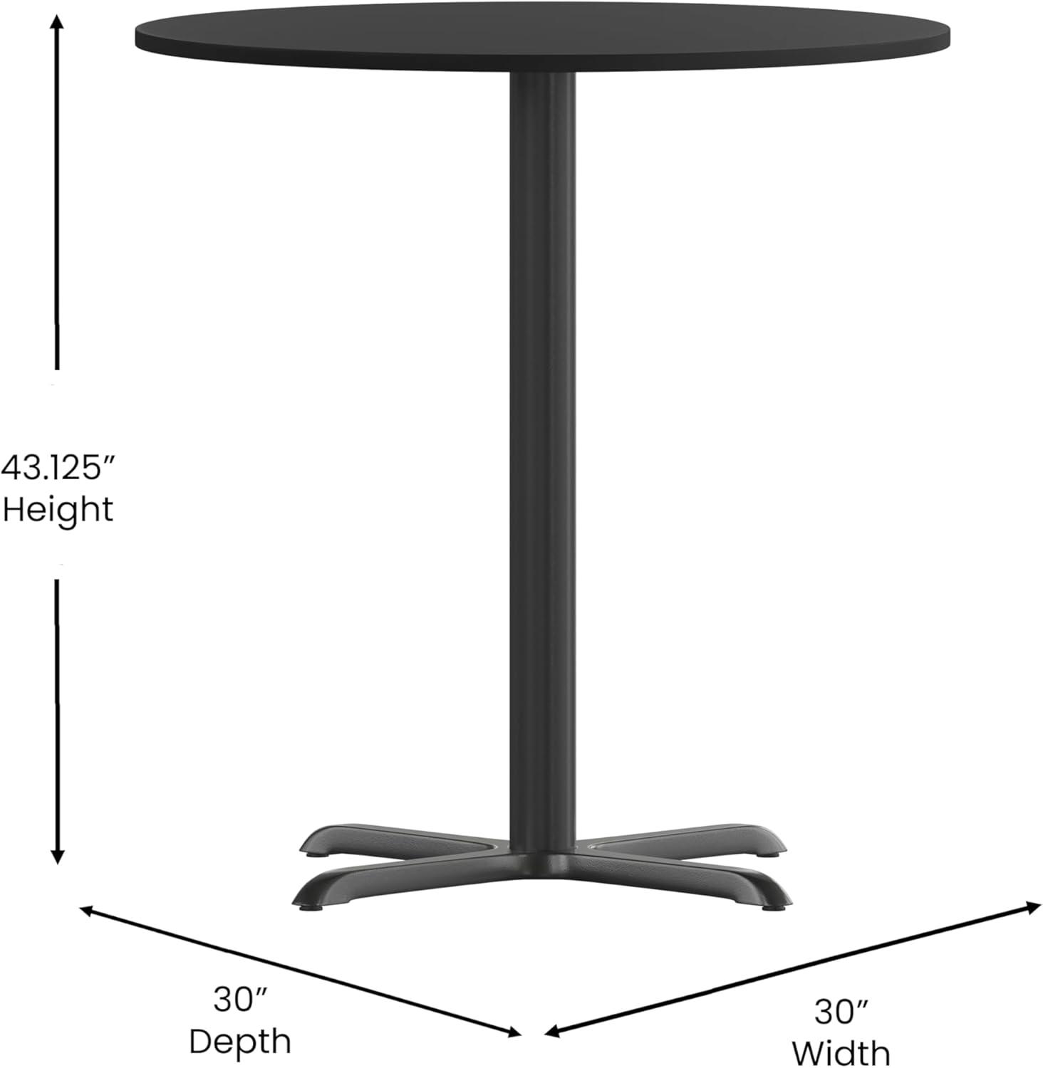 Flash Furniture Carrus Round Laminate Table Top with Height Table Base