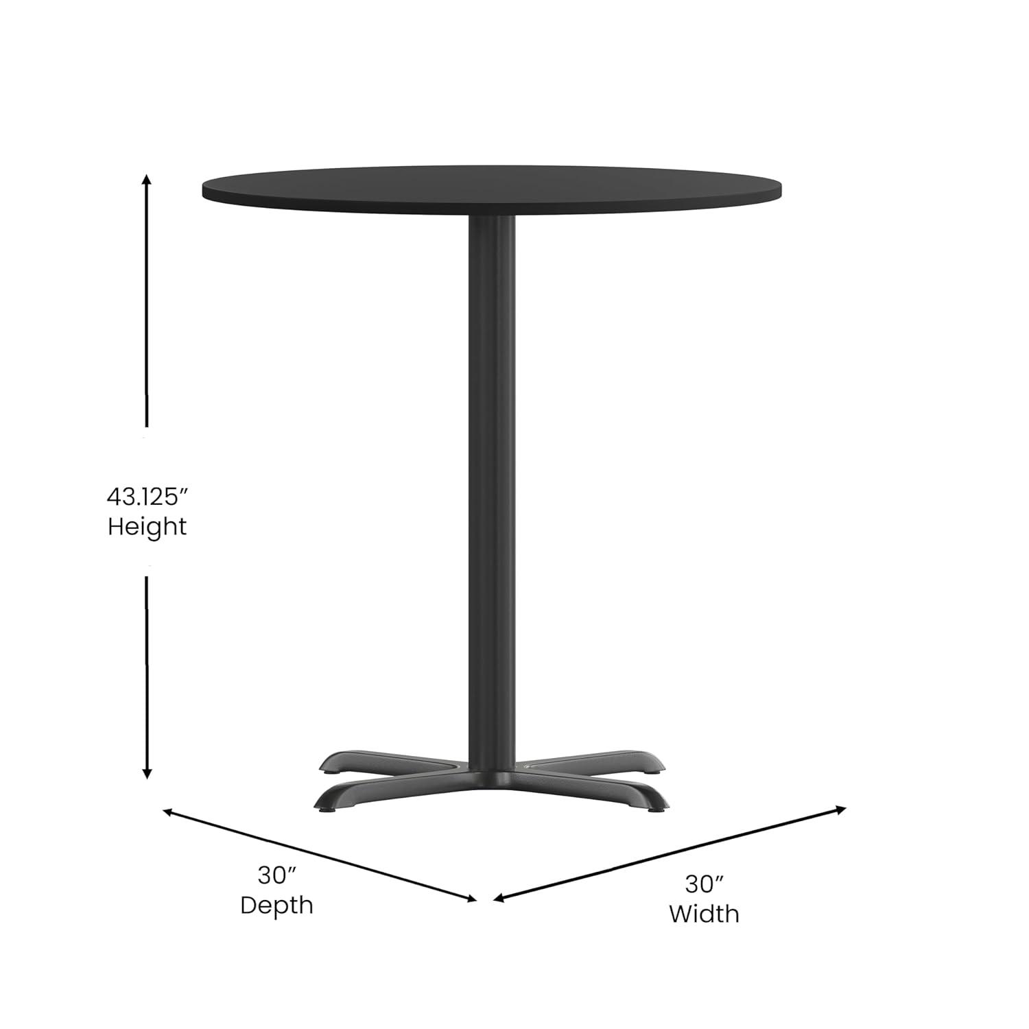 Flash Furniture Carrus Round Laminate Table Top with Height Table Base