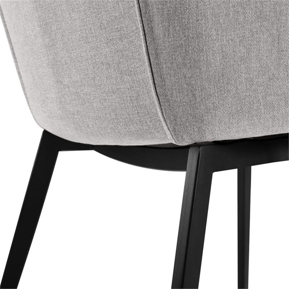 Armen Living Kenna Modern Fabric Dining Chair in Black (Set of 2)