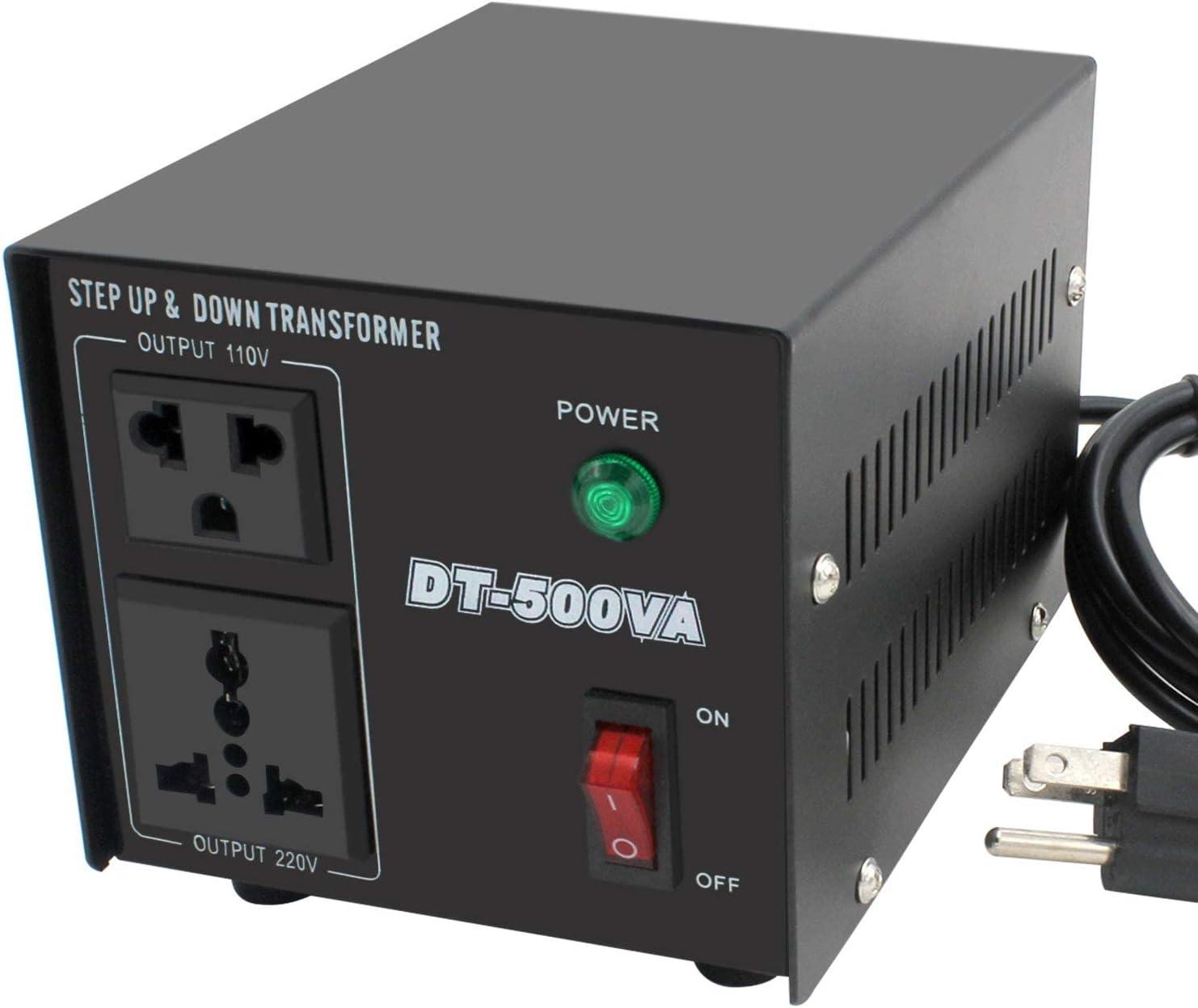 500W Black Copper Step Up & Down Voltage Transformer