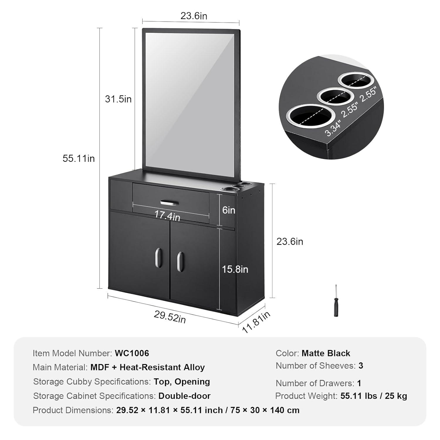 VEVOR Medium Density Fiberboard (MDF) Hair Tool Holder