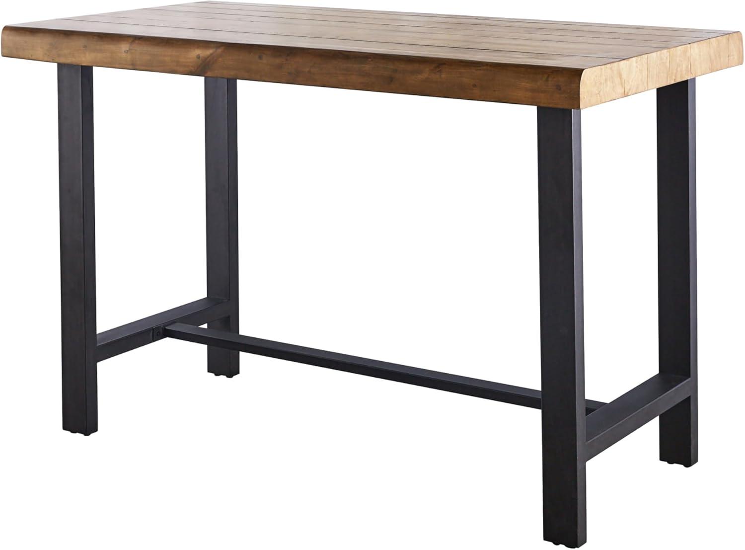 Landon 63" Natural Honey Birch Counter Table with Iron Base