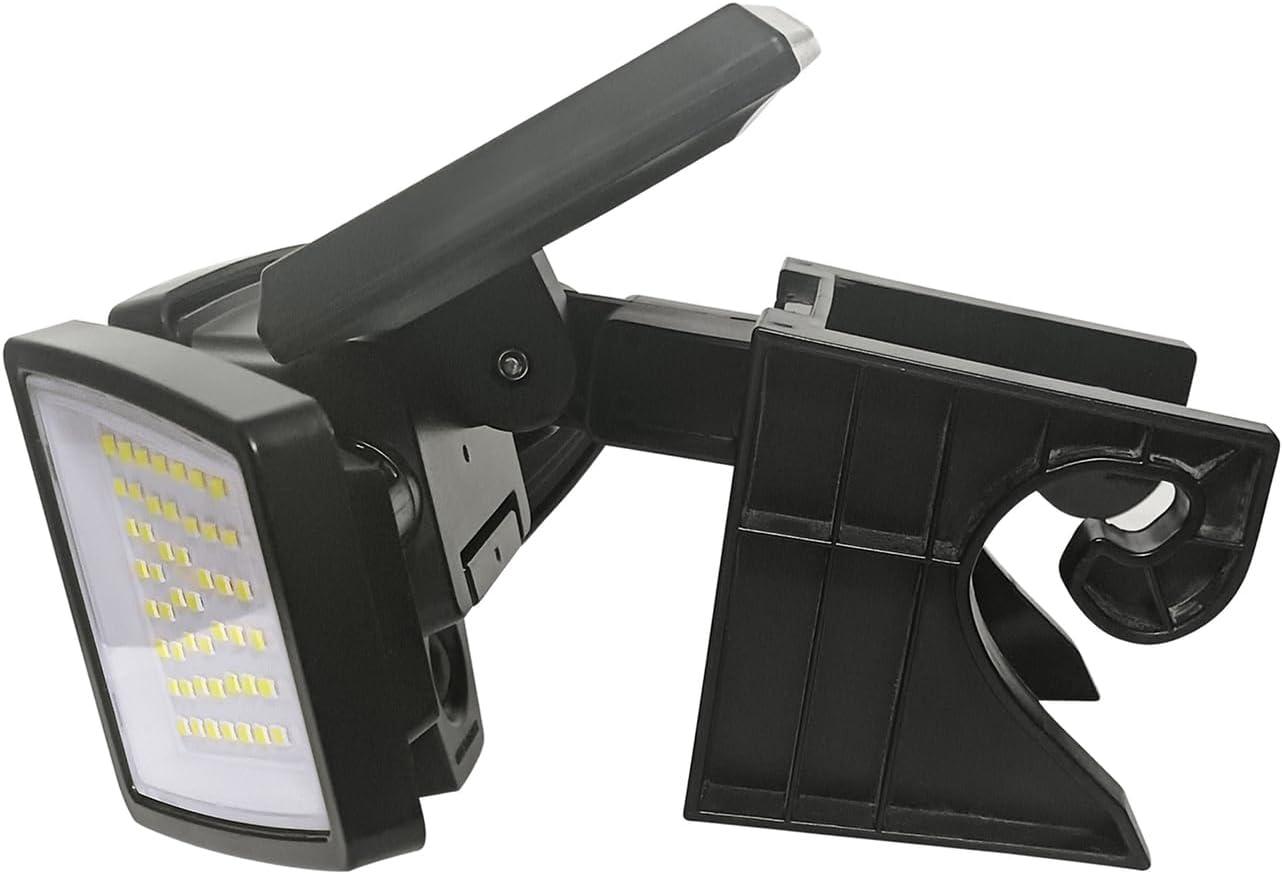 Insert Toolless Products 3-Head Gutter-Mounted LED Battery Powered Dusk to Dawn Outdoor Security Flood Light with Motion Sensor