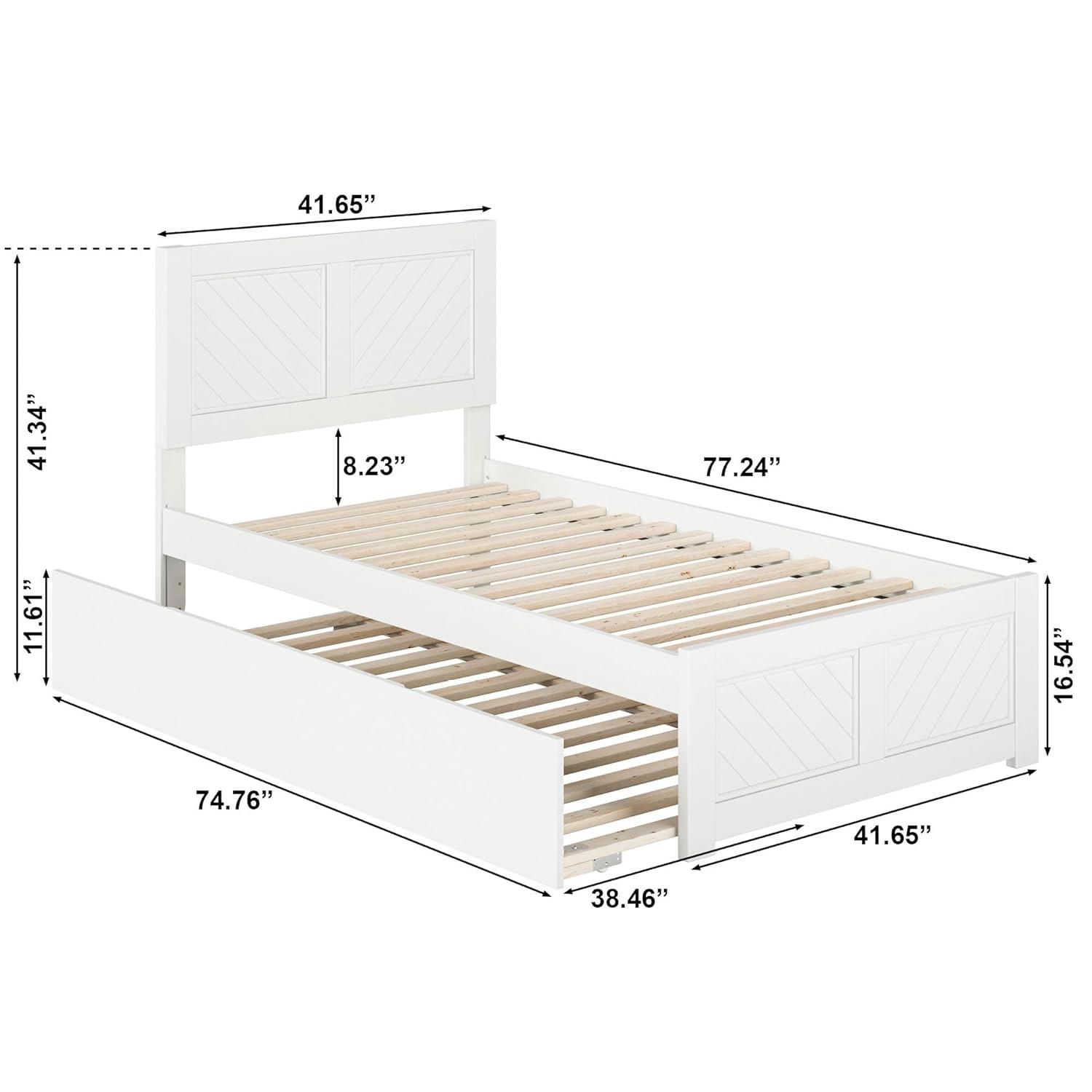 AFI Canyon Walnut Solid Wood Platform Bed with Matching Footboard & Twin-XL Trundle, King