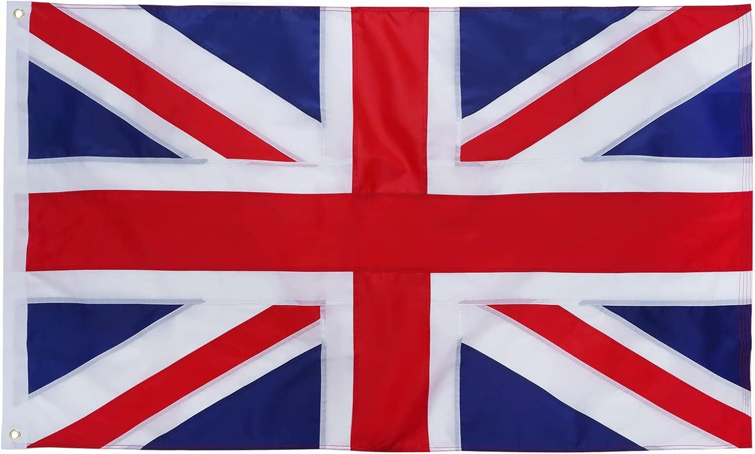 Patriotic UK Flag 3x5 Ft Polyester with Brass Grommets