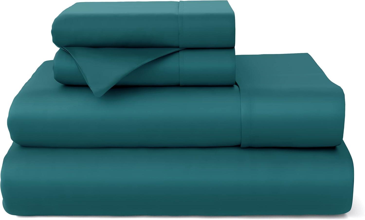 Cosy House Collection 100% Rayon Derived from Bamboo Bed Sheets Set - Dark Teal, Split King