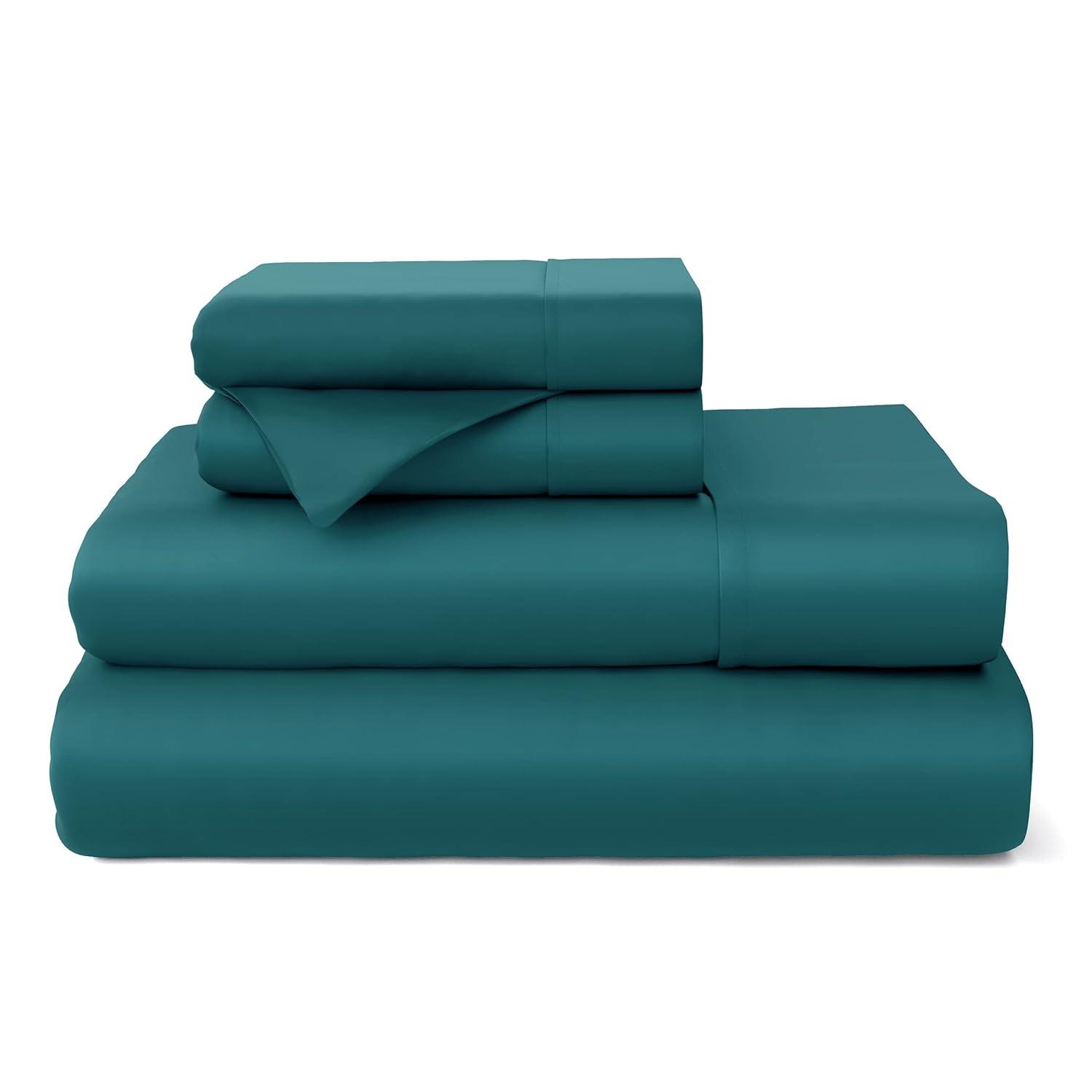 Cosy House Collection 100% Rayon Derived from Bamboo Bed Sheets Set - Dark Teal, Split King