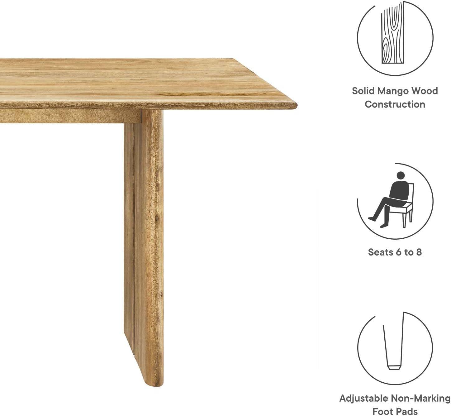 Modway Amistad 72" Rectangular Modern Wood Dining Table in Oak