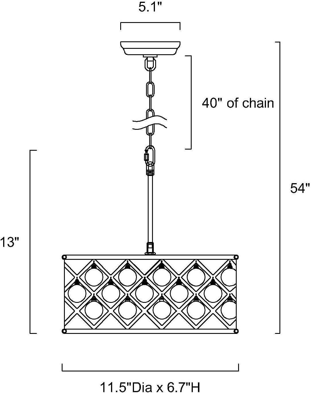 Azha Oil Rubbed Bronze Crystal Drum Pendant Chandelier, 54'' Height