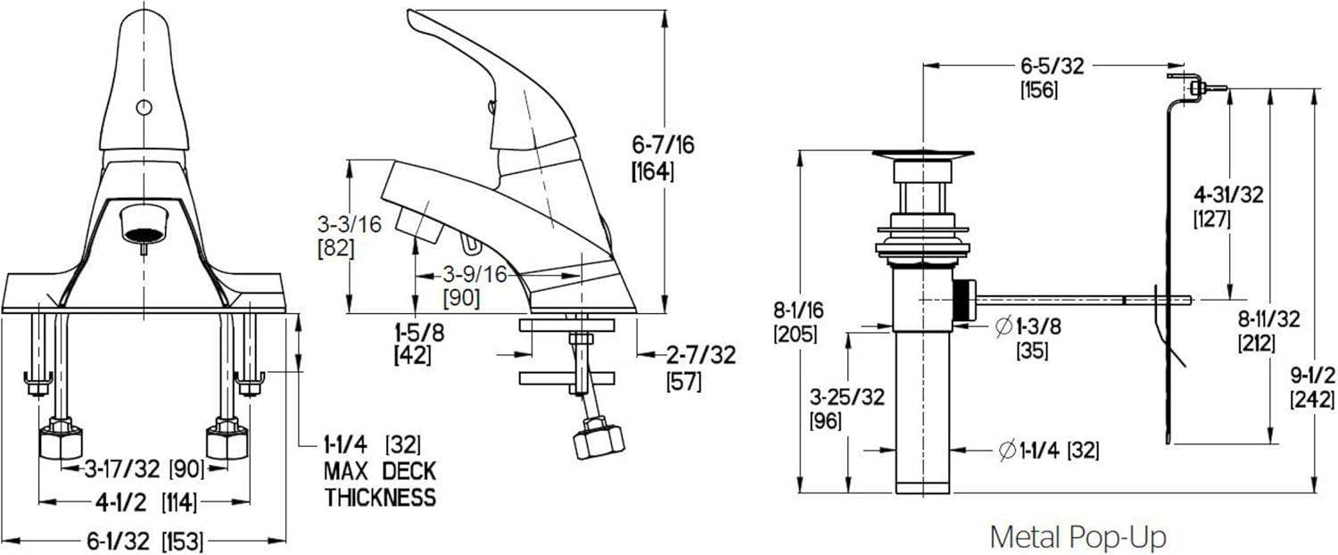 Polished Chrome Single Control 4" Centerset Bathroom Faucet