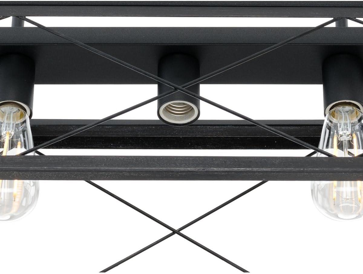 Progress Lighting Briarwood 5-Light Linear Chandelier, Textured Black, No Shade