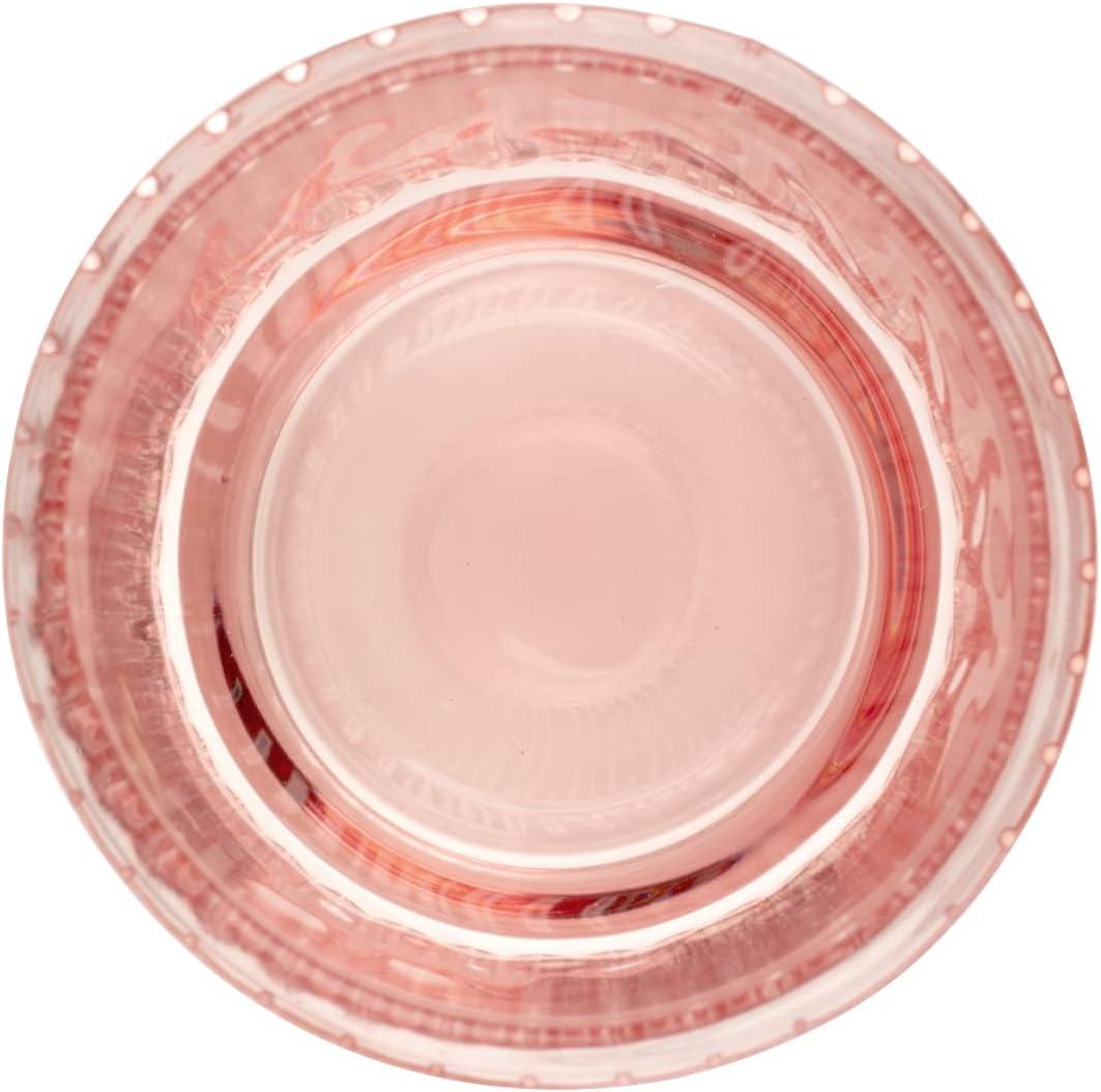 Koyal Wholesale Blush Pink Ribbed Candle Holders, Set of 6