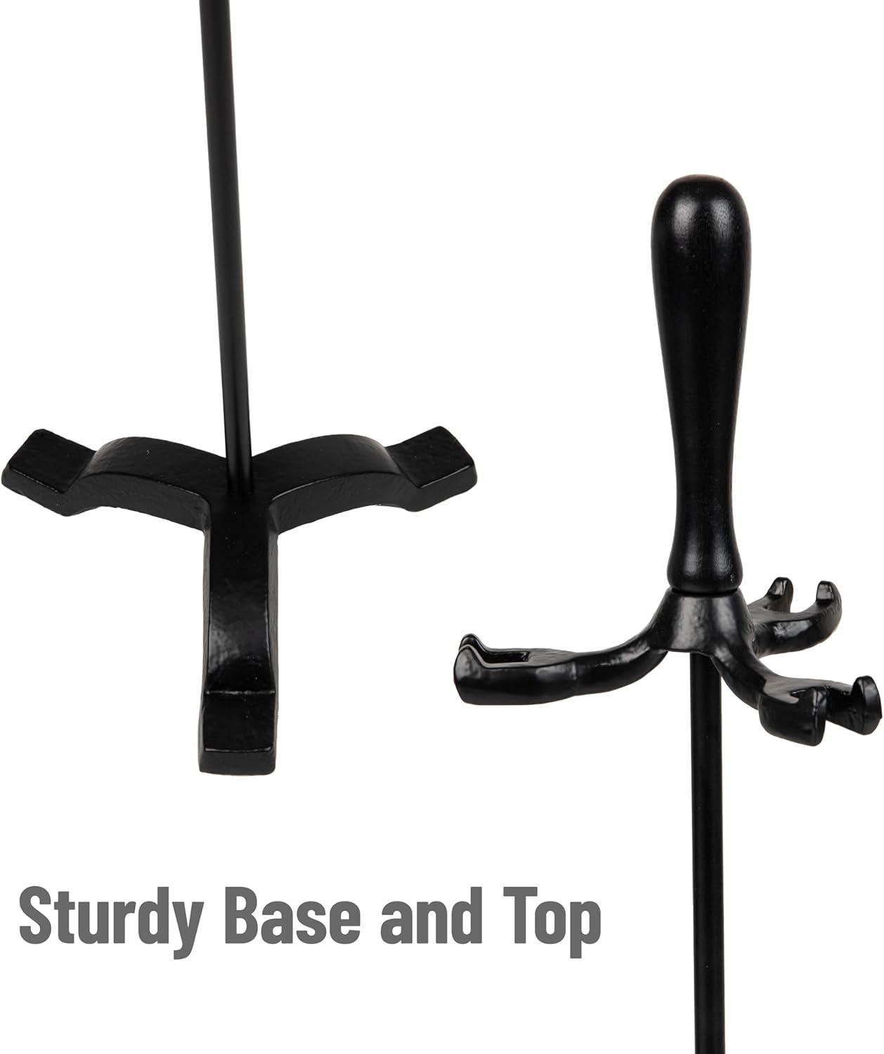 Symple Stuff Fireplace Tool Set, Poker, Ash Brush, Shovel Scoop, Stand, Wrought Iron and Steel, 6.25"L x 6.25"W x 30"H