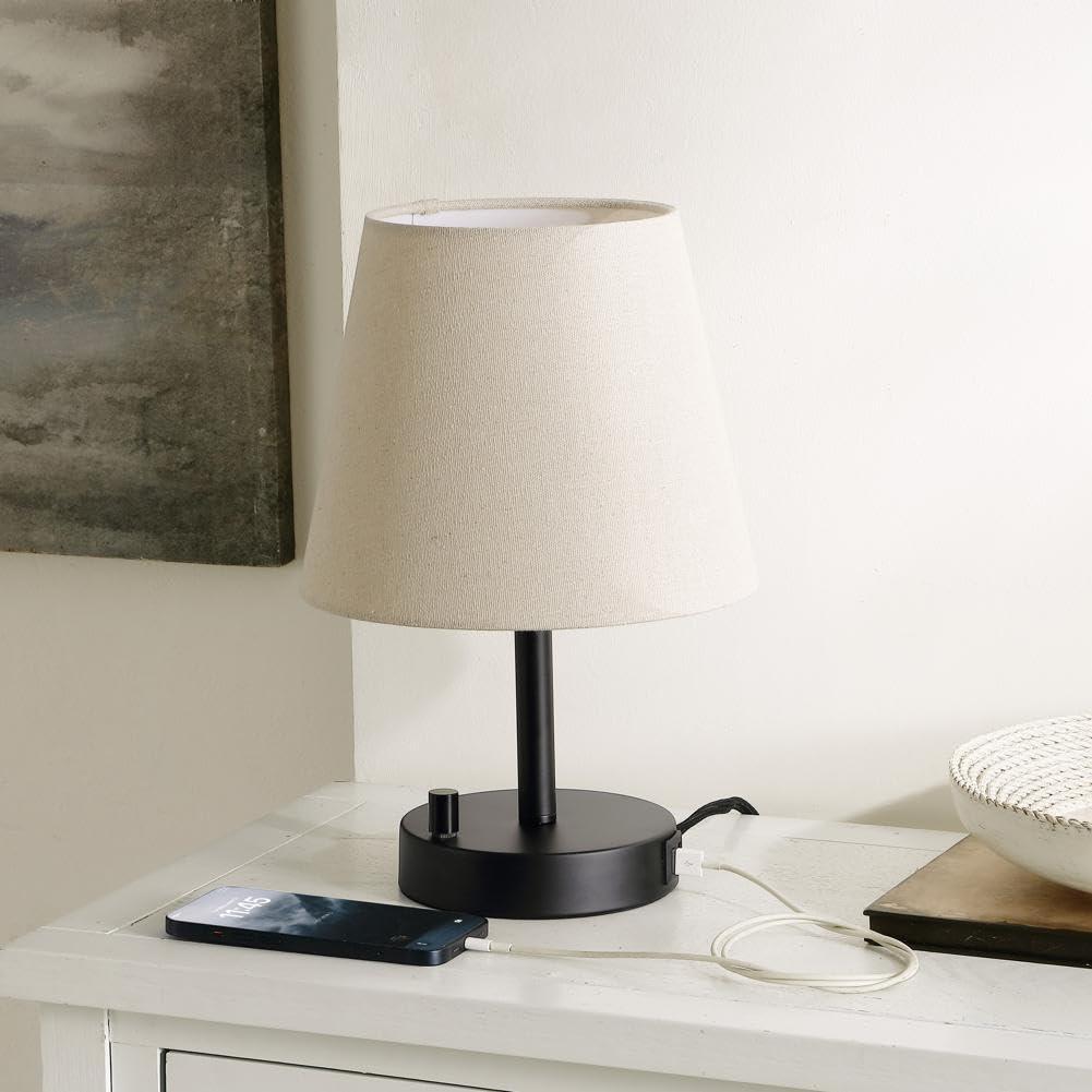 Dexter Table Lamp W/ USB Port - 13.5 Inch Height - TBL4460 - Black - Safavieh