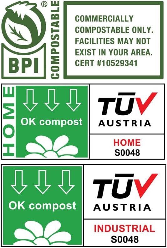 bioMat 2.6 Gallon Compostable Bags, 125 Count, Compostable Trash Bags for Countertop Bin, BPI ASTM 6400