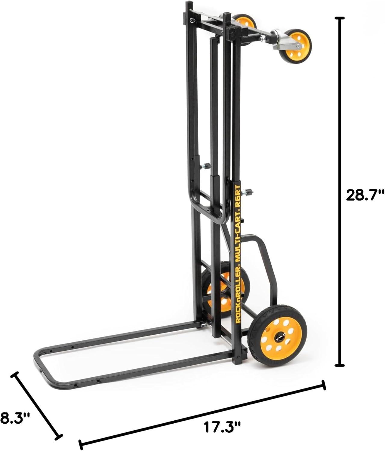 Black Steel Folding Multi-Cart with Yellow Wheels