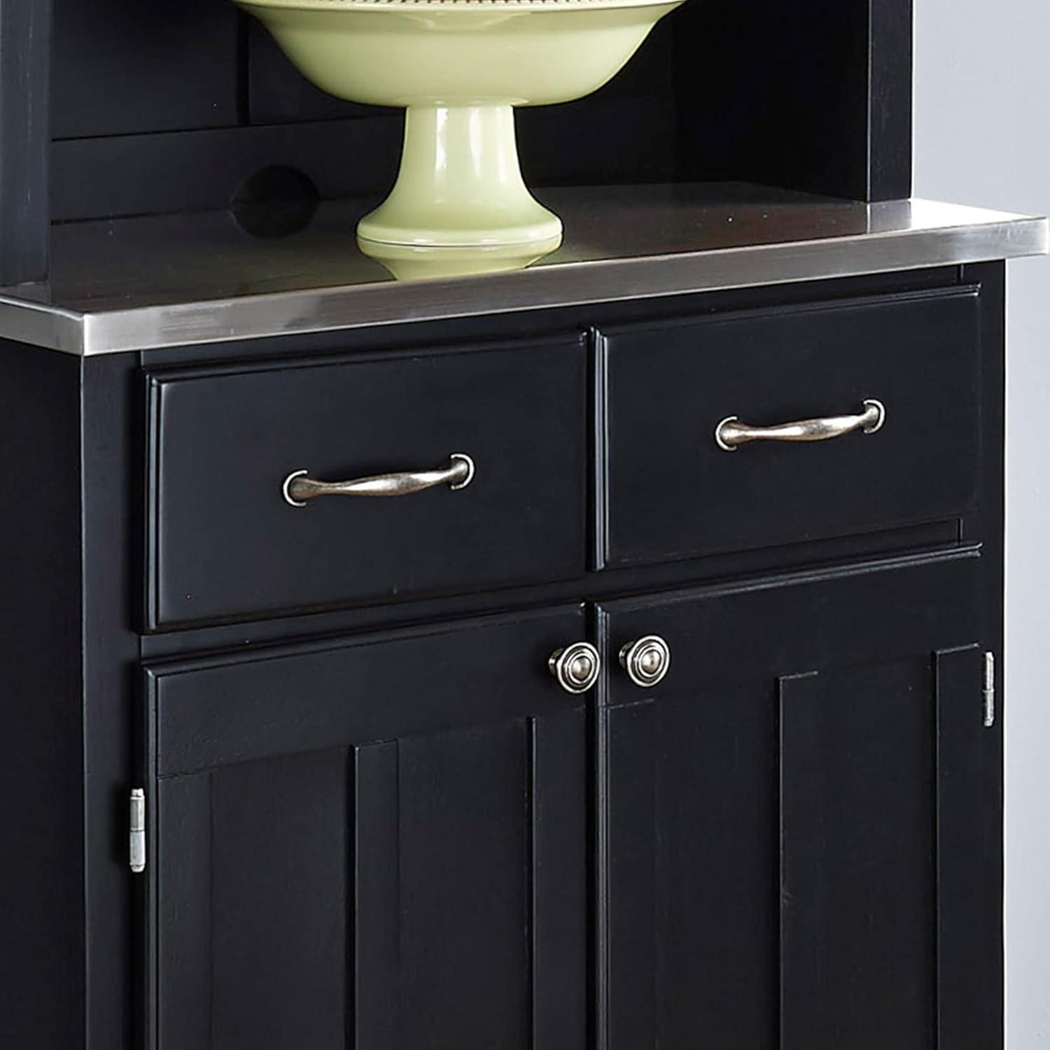 Homestyles Buffet of Buffets Wood Buffet with Hutch in Black