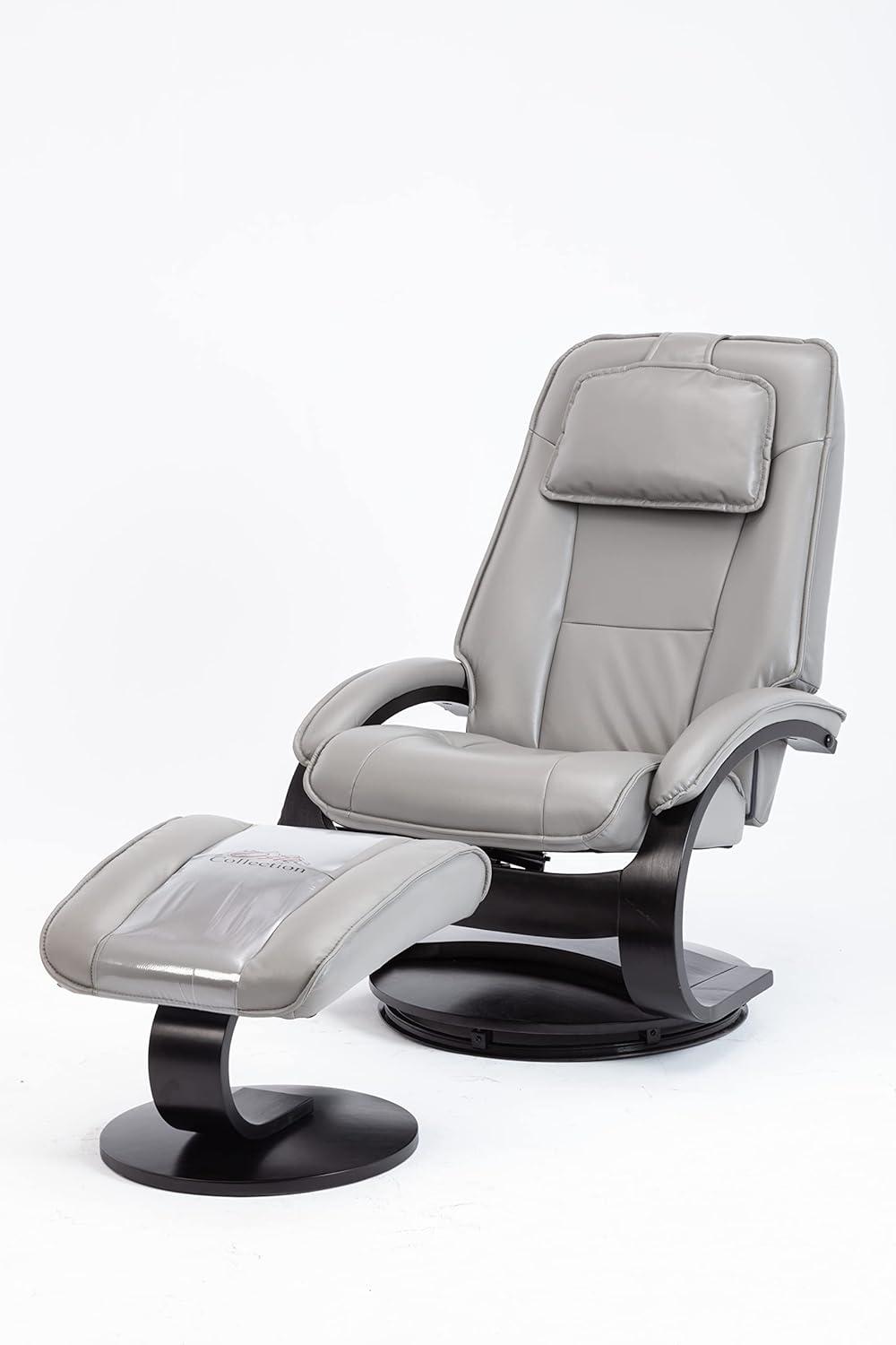 Relax-R Faux Leather Swivel Recliner with Ottoman