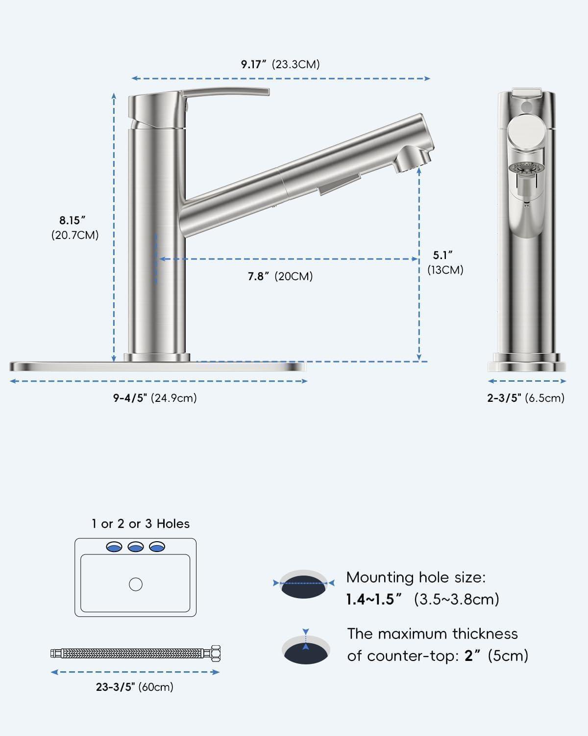 Brushed Nickel High-Arc Kitchen Faucet with Pull-out Spray