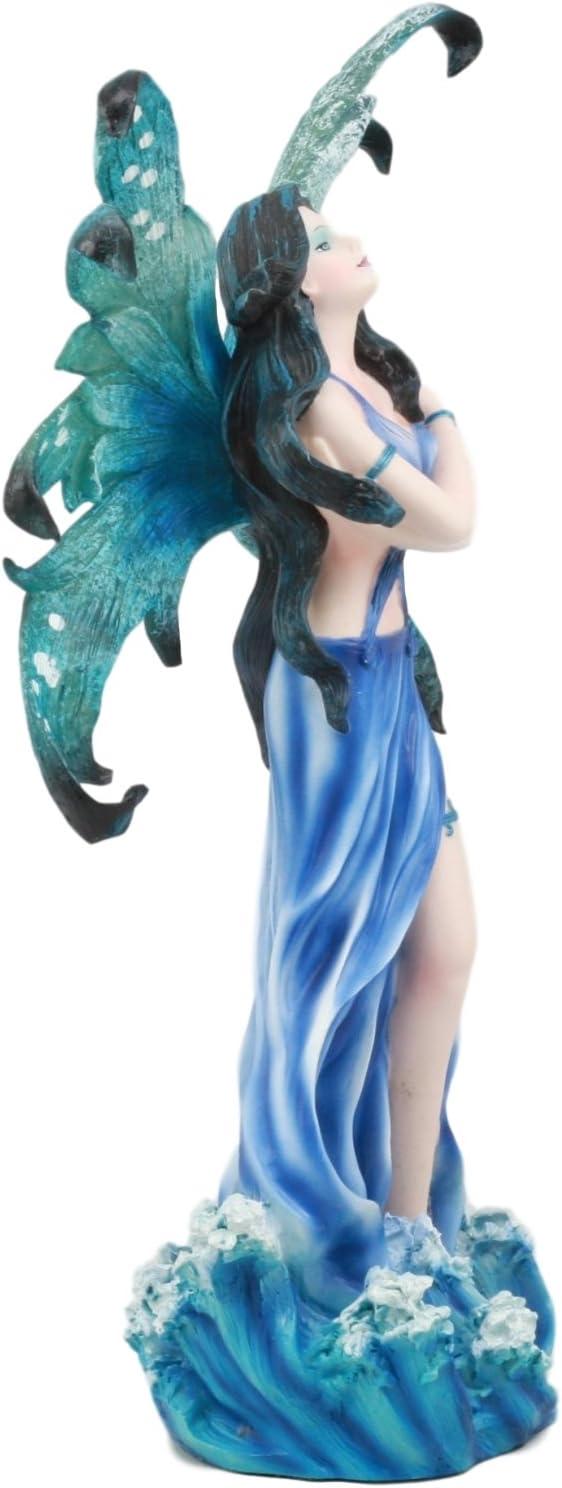 10½” Blue Resin Water Goddess Fairy Figurine