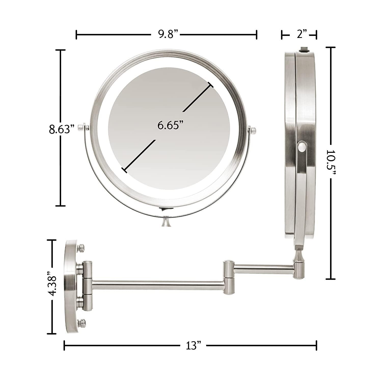 Ovente Concave LED Wall Mirror