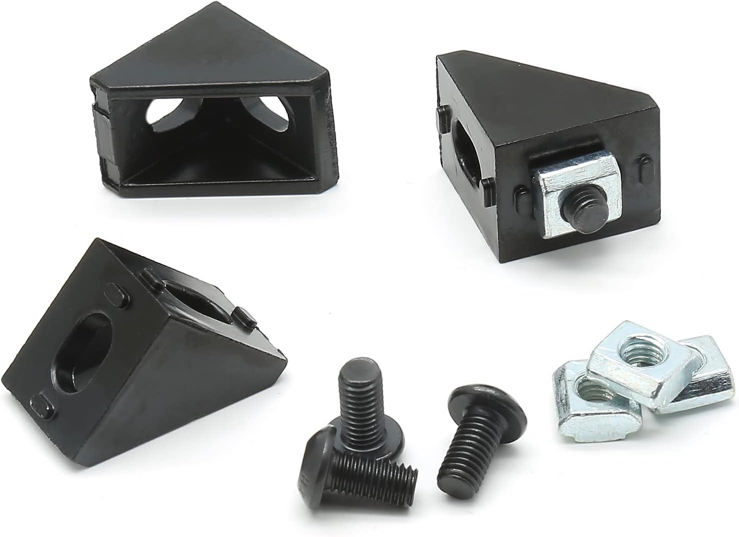 20-Piece Black Aluminum 90 Degree Corner Bracket Set