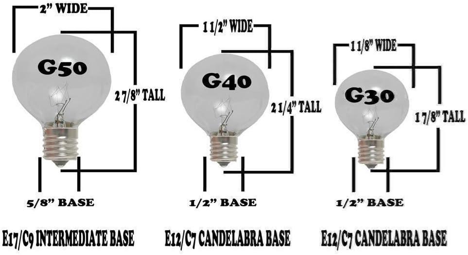 Novelty Lights 100 Feet Frosted White G40 Globe Outdoor Patio String Lights, Brown Wire