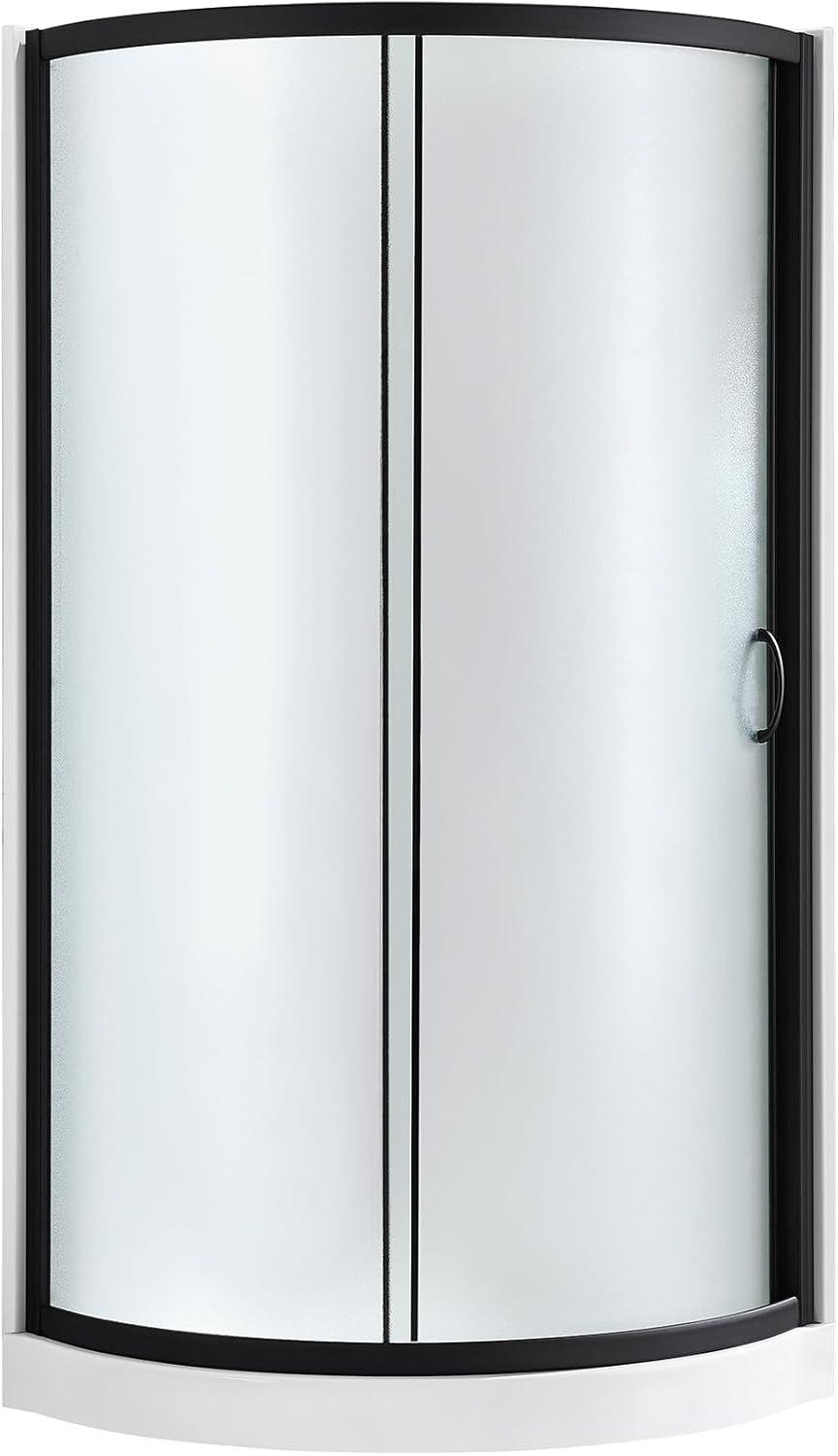 Breeze 32 in. Corner Shower Sliding Door with Walls and Base included, Frosted Glass