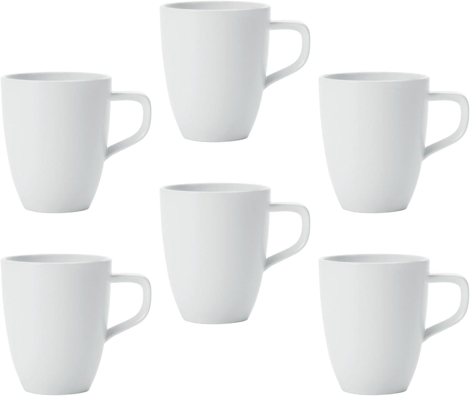 Artesano White Ceramic Coffee Mug Set of 6