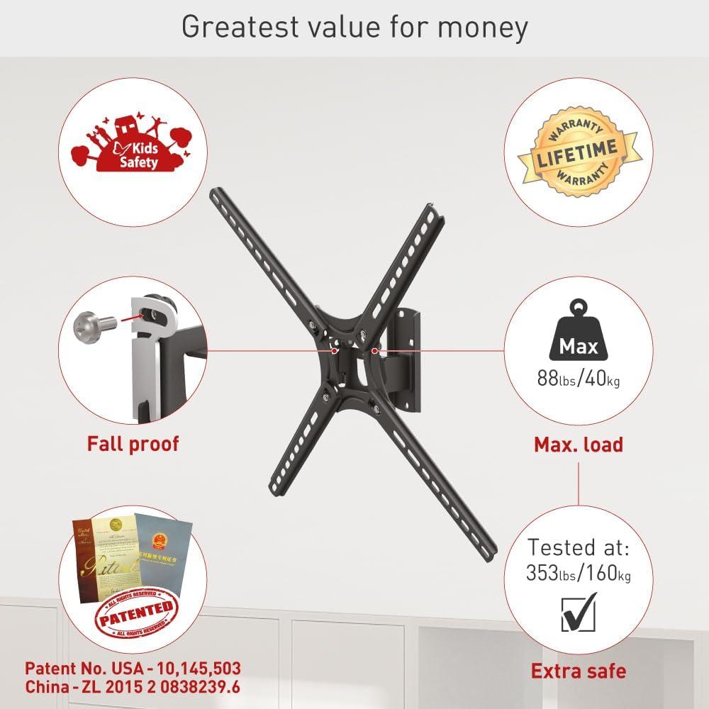 Barkan 13" - 65" Swivel & Tilt TV Wall Mount