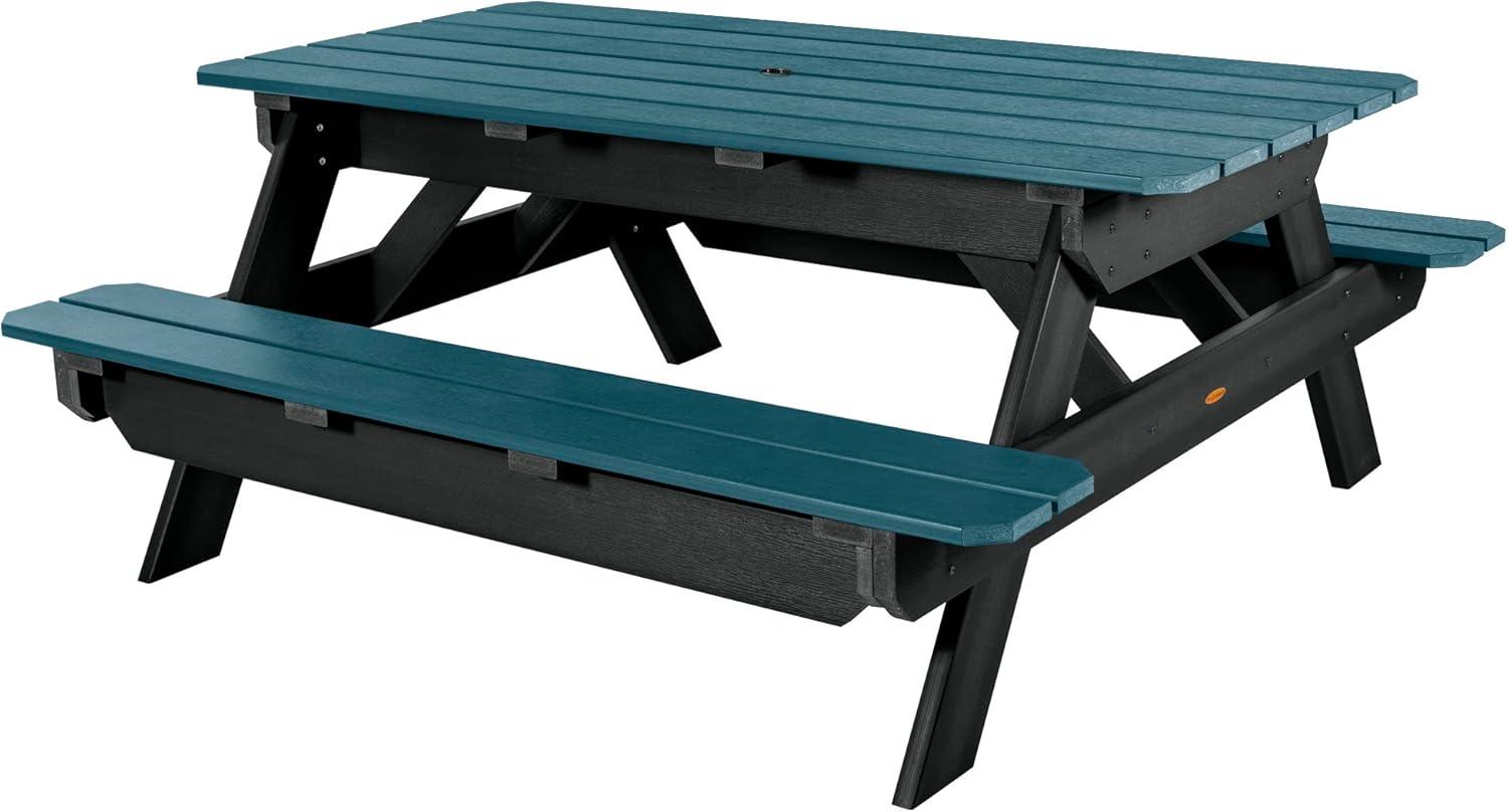 6-Foot Shale Poly Lumber Picnic Table with Black Frame