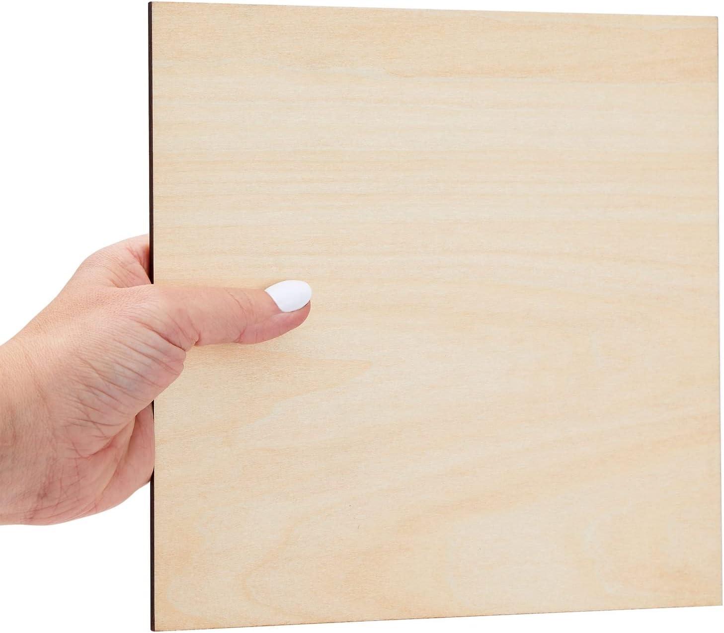 Bright Creations 8 Pack Thin 8x8 Wood Squares for DIY Crafts, Unfinished 1/5 Inch Basswood Plywood for Laser Cutting, Wood Burning