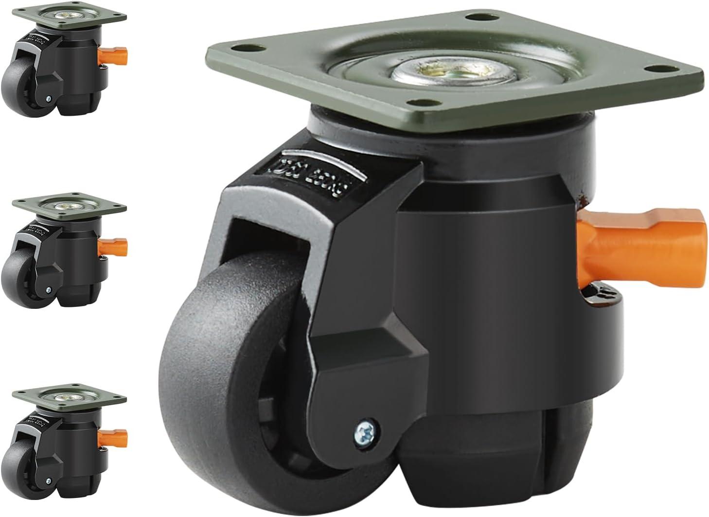 Leveling Casters, Set of 4, 2200 lbs Total Load Capacity