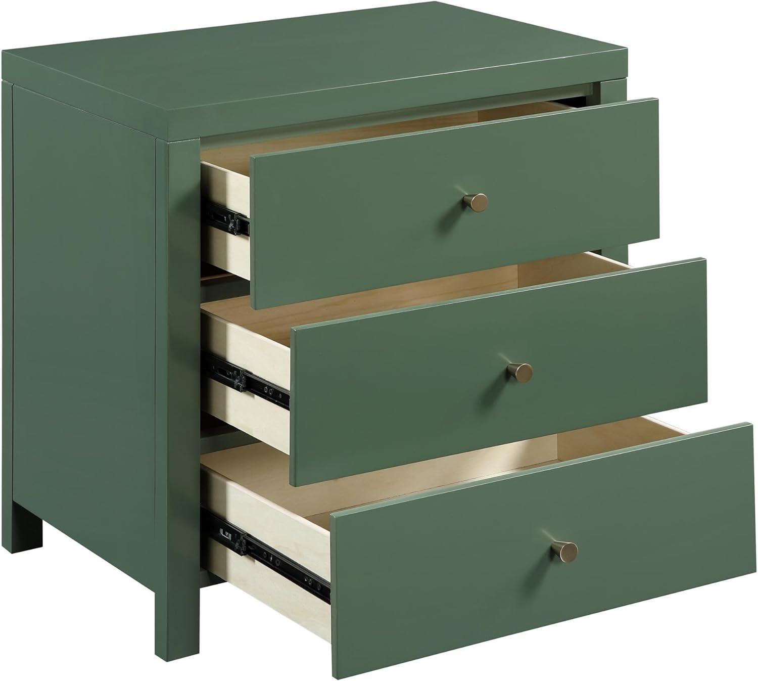 Comfort Pointe Nolan 3-drawer Vintage Green Painted Wood Nightstand