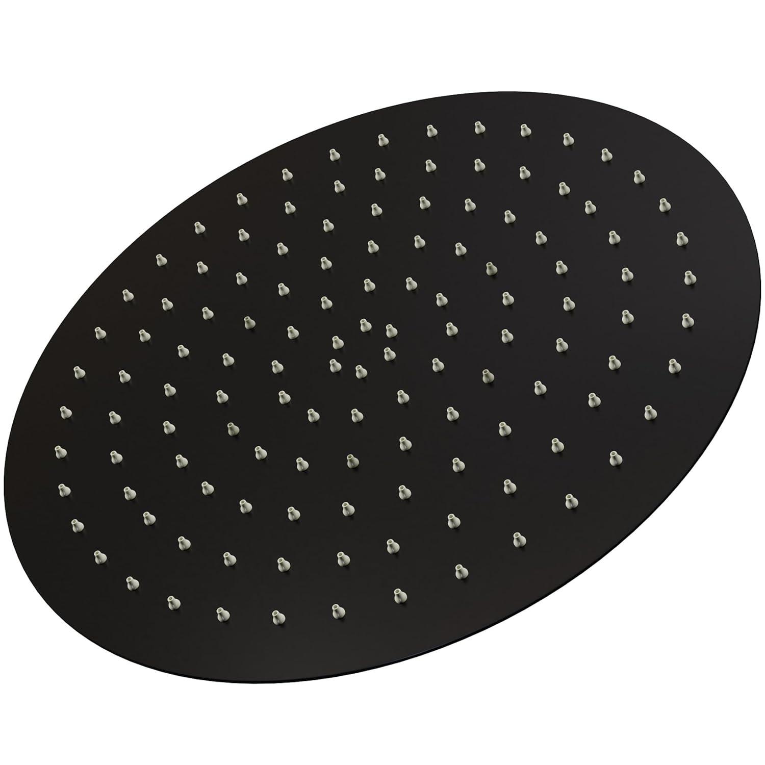 1-Spray Patterns with 2.5 GPM 12 in. Round Wall Mount Rain Fixed Shower Head in Matte Black