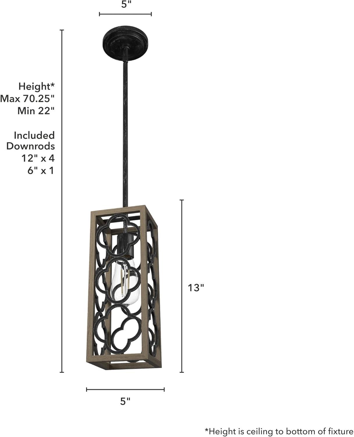 Hunter Fan Gablecrest 1 - Light Single Rectangle Pendant