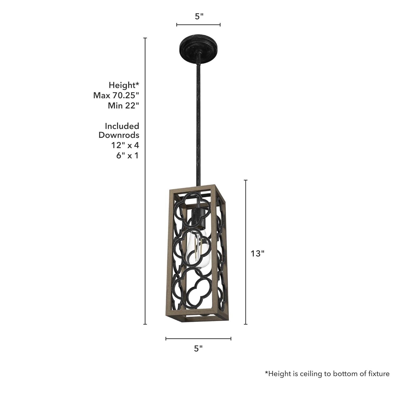 Hunter Fan Gablecrest 1 - Light Single Rectangle Pendant