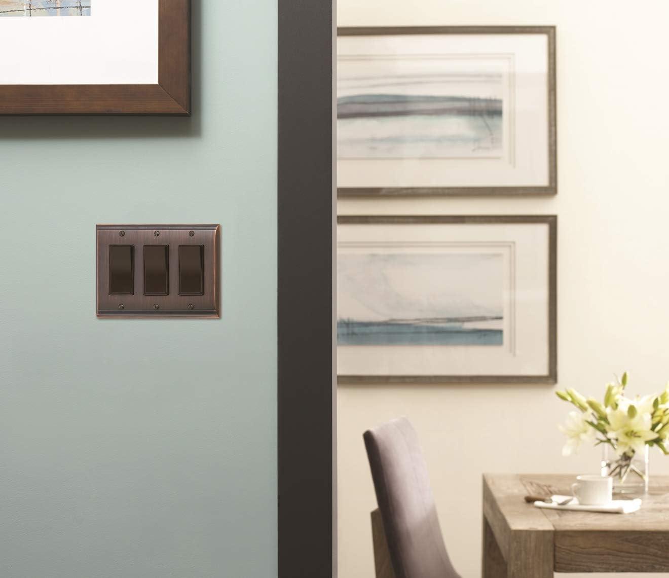 Oil Rubbed Bronze Triple Rocker Switch Wall Plate