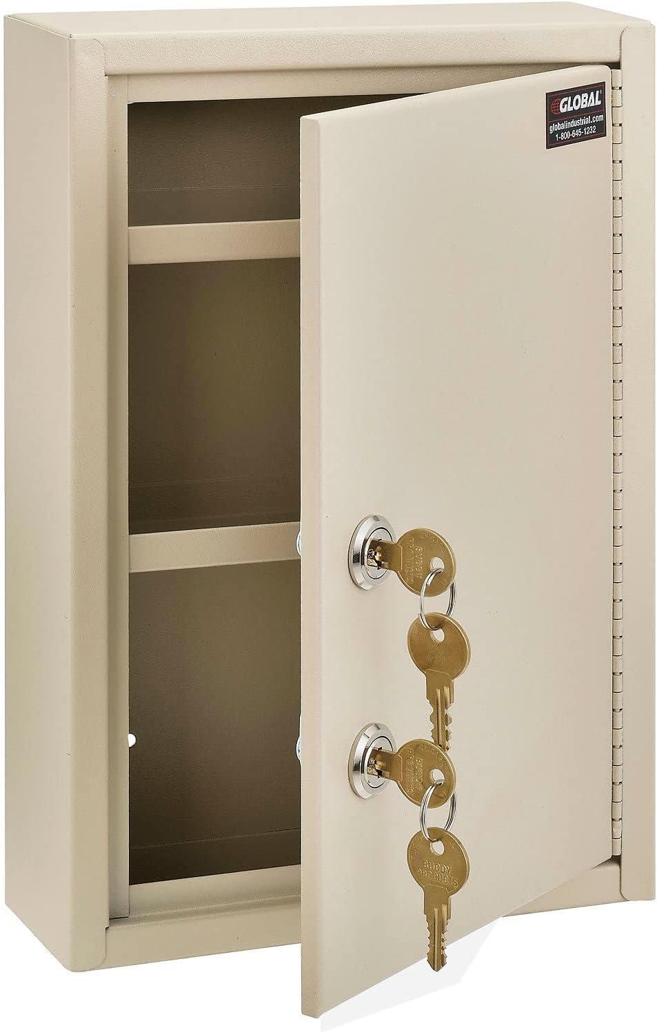 Global Industrial Medical Security Cabinet w/Double Key Locks 8""W x 2-5/8""D x