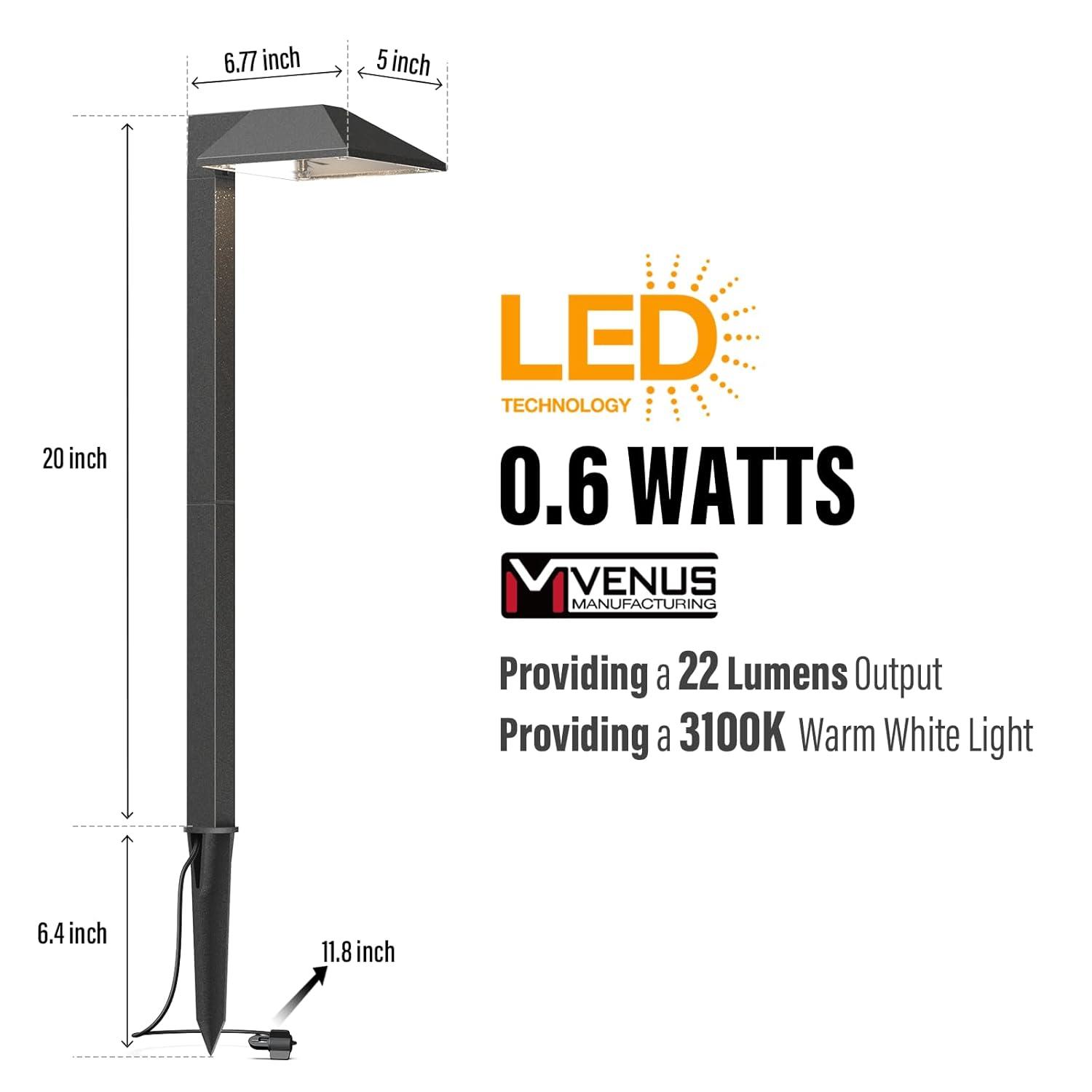 LED Pathway Lights Low Voltage Path Lights 0.6W Outdoor Landscape Lighting 4 Pack 22 Lumen Landscape Path Lights 3100K for Lawn Patio Yard Walkway Driveway Pathway Garden