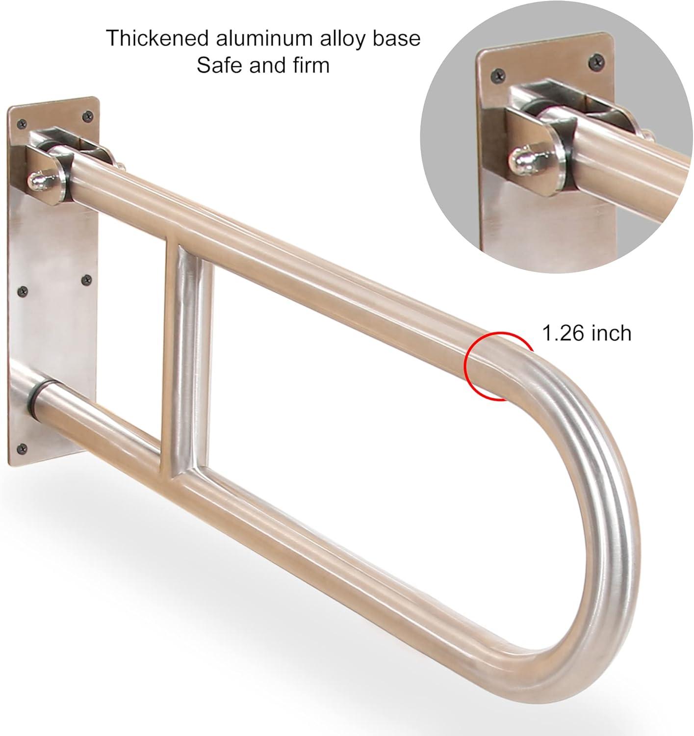 Huart Grab Bars for Bathroom, Stainless Steel Flip-Up Shower Grab Bar, Elderly, Handicapped, 24 in