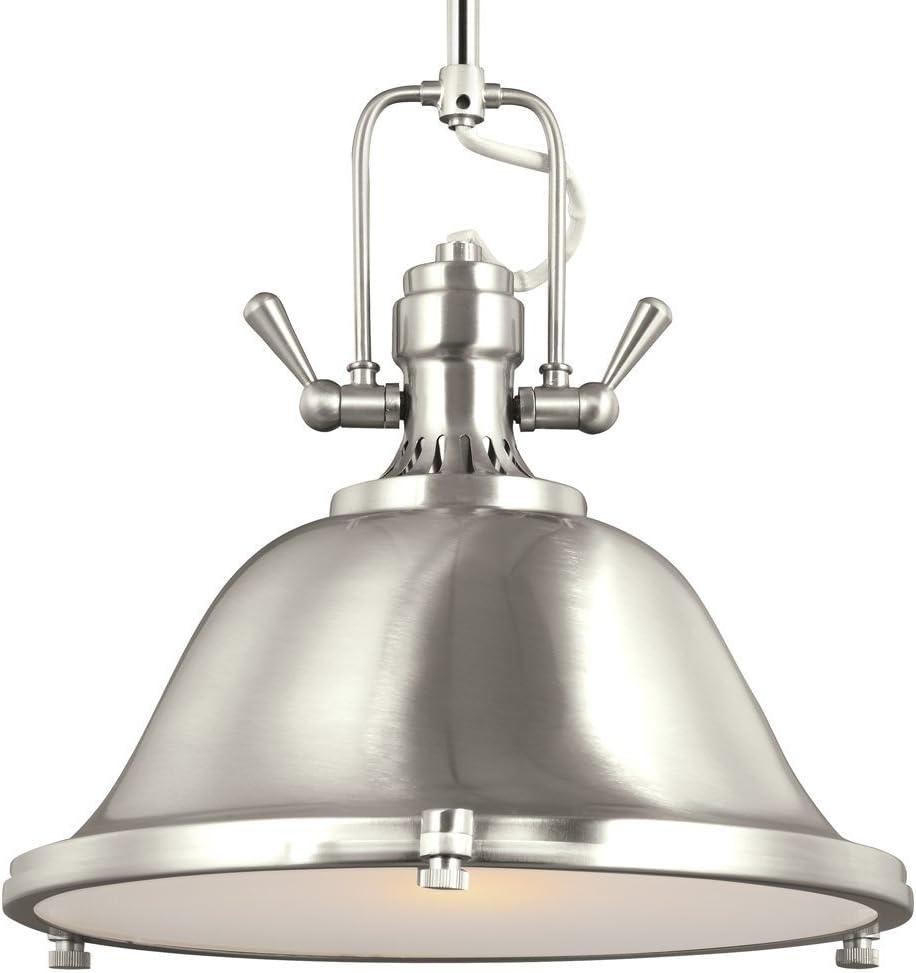 Brushed Nickel Stone Street 11.62" LED Pendant with Satin Etched Glass