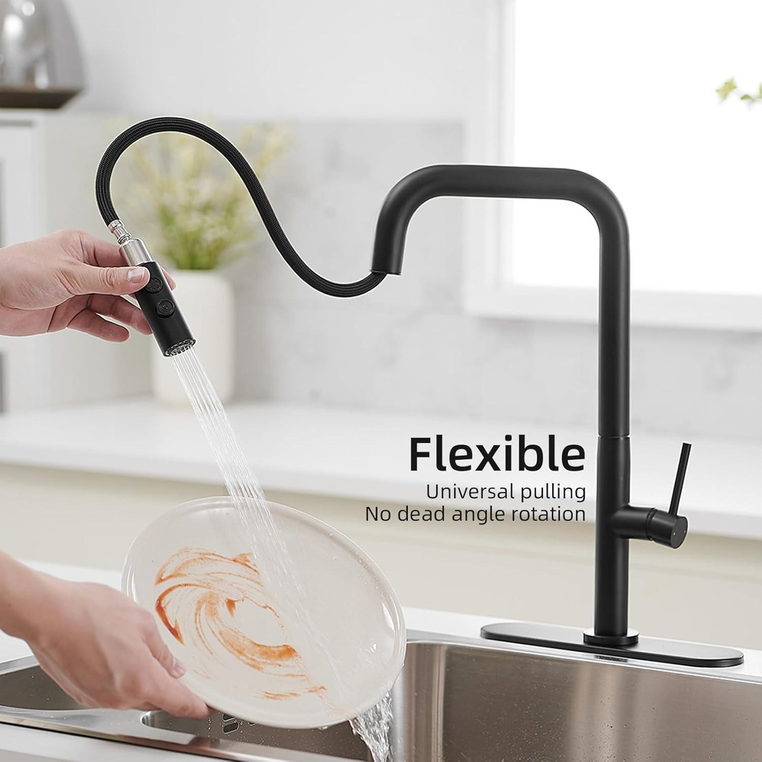 Single Handle Pull Down Sprayer Kitchen Faucet