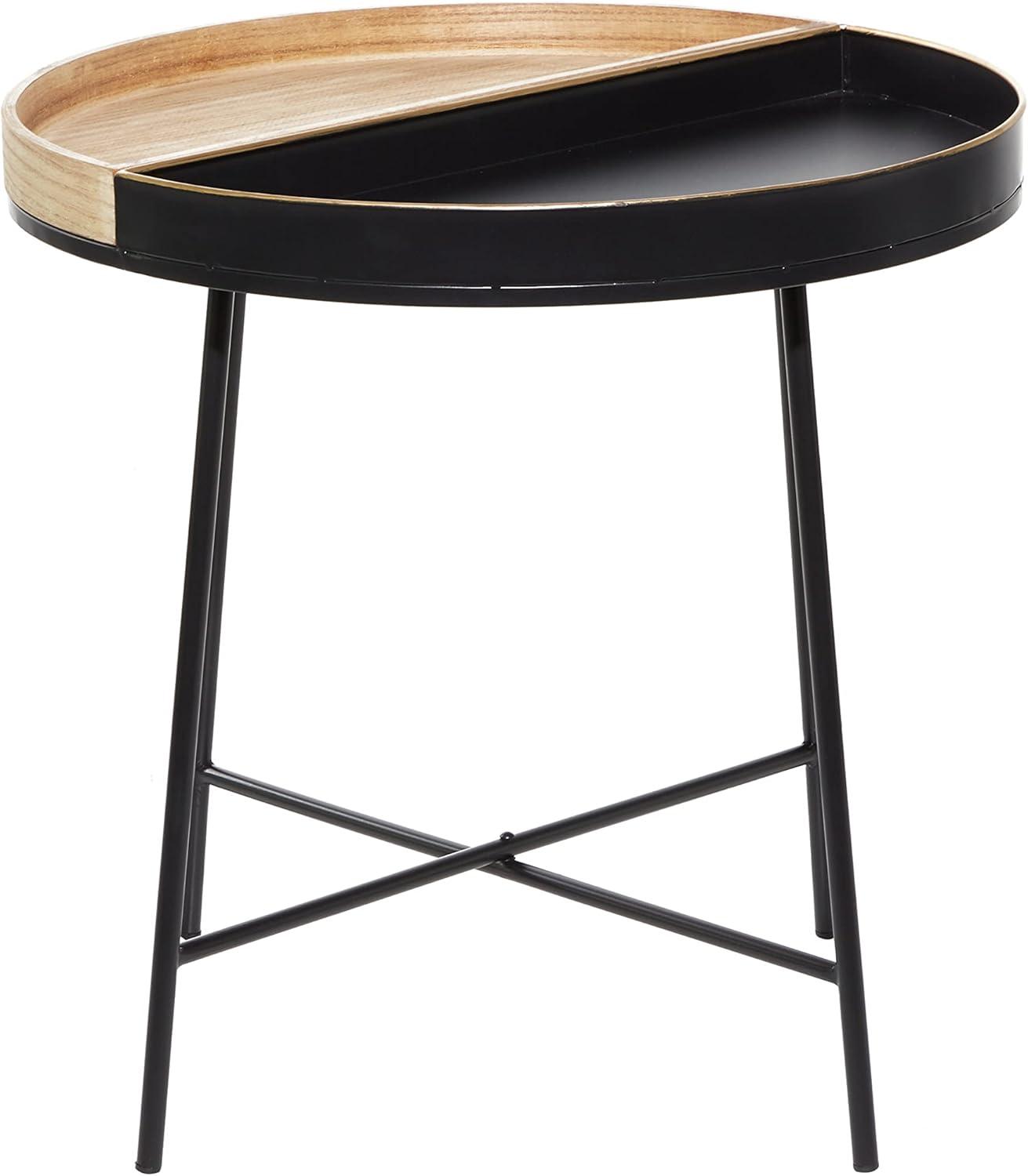 Contemporary Metal and Wood Accent Table - Olivia & May