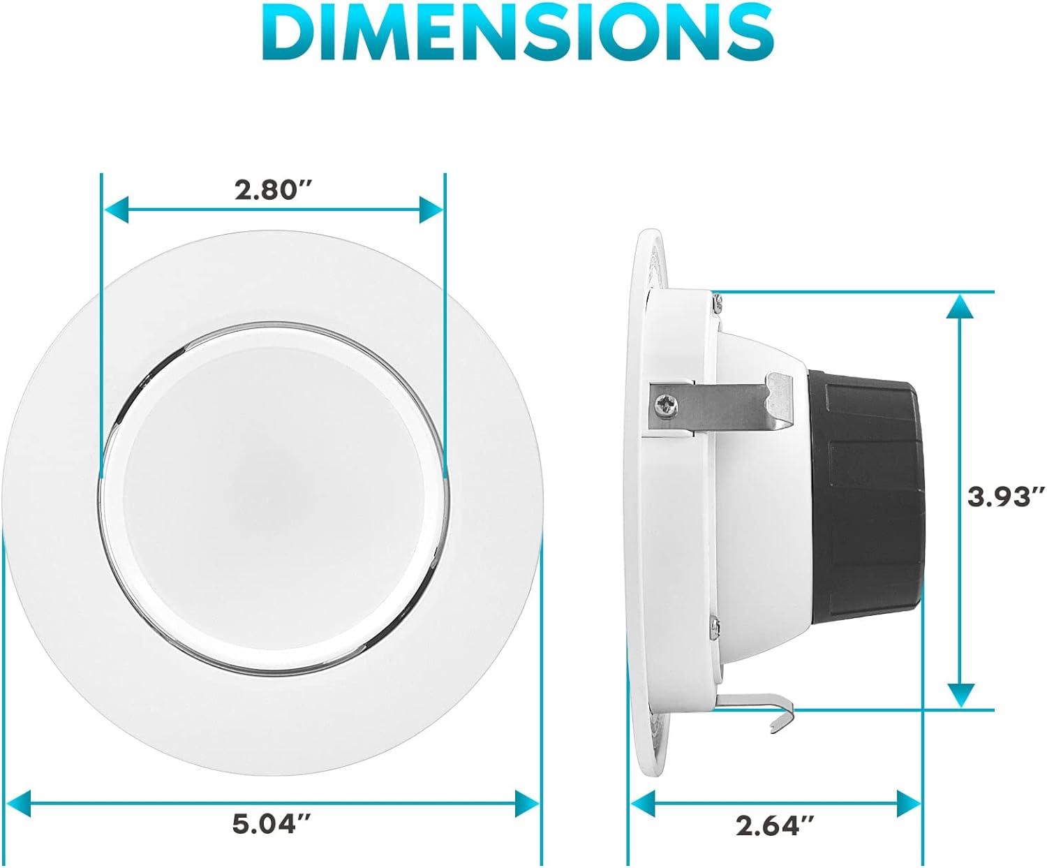 4" Selectable CCT Remodel IC Gimbal LED Retrofit Recessed Lighting Kit