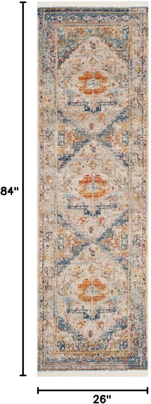 Vintage Persian VTPB438 Power Loomed Runner Rug - Blue/Multi - 2'2"x7' - Safavieh.