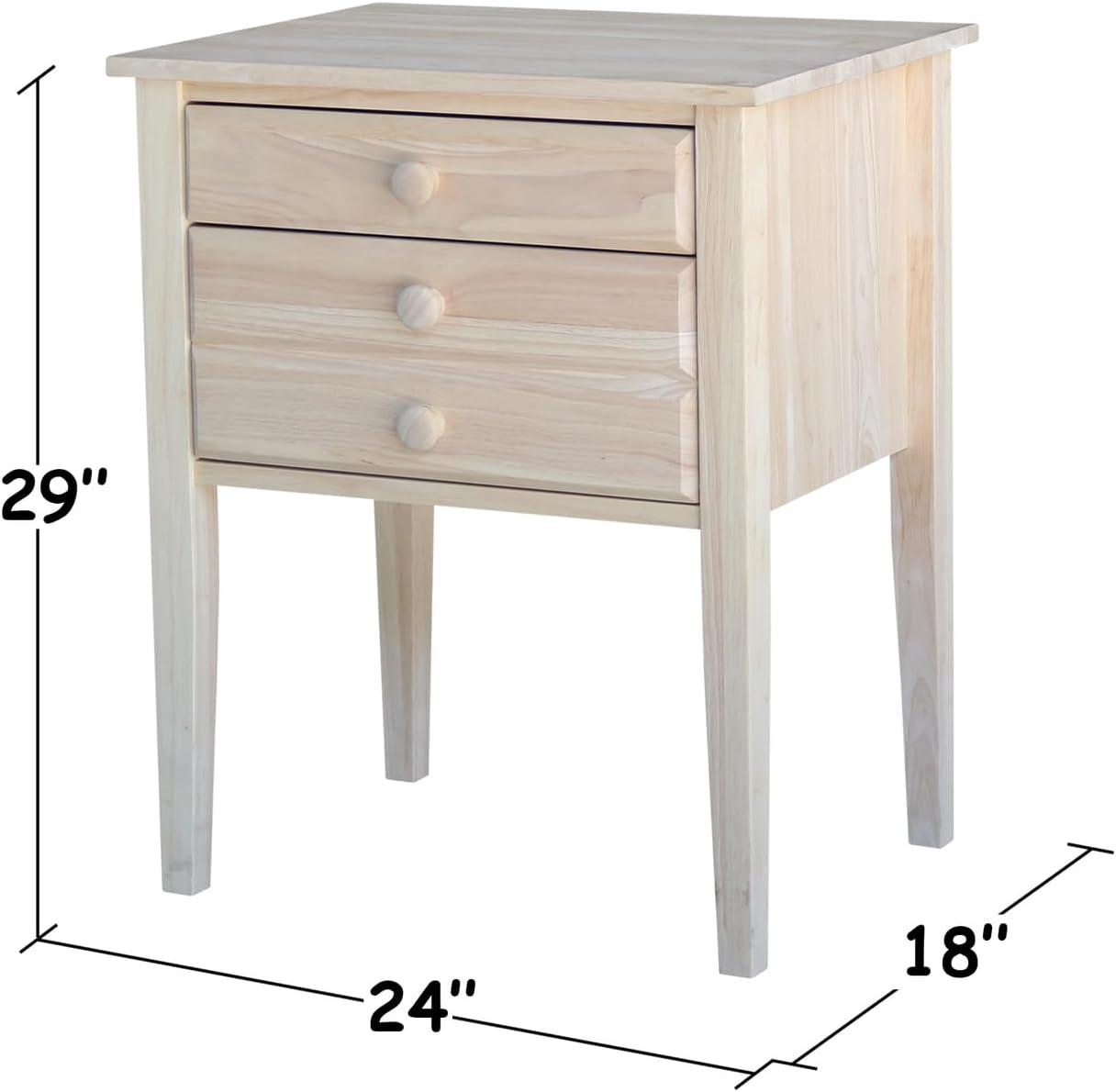 International Concepts Accent Table with Drawers Unfinished