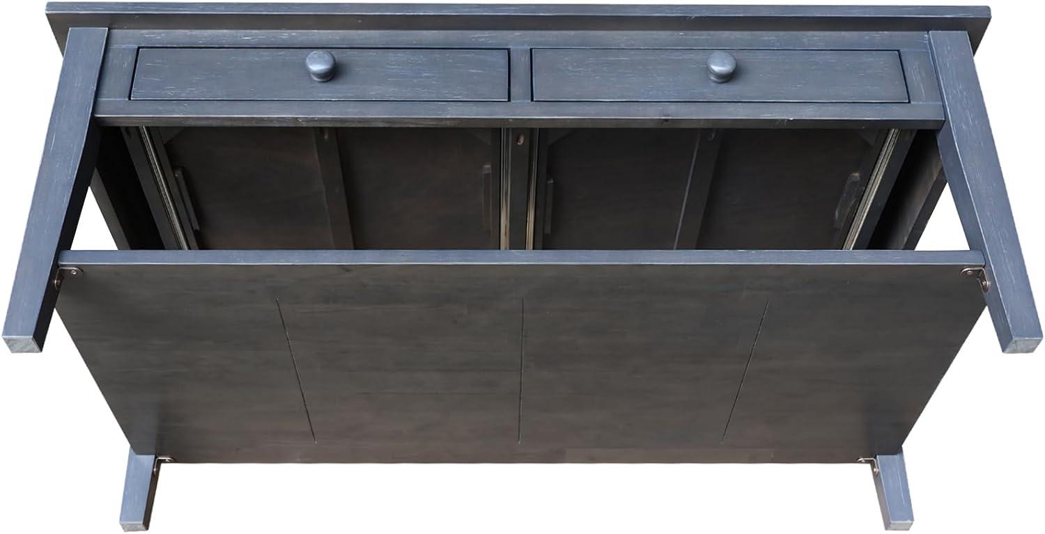 International Concepts Spencer Coffee Table Antique Washed Heather Gray: Solid Wood, Parawood, Rectangle